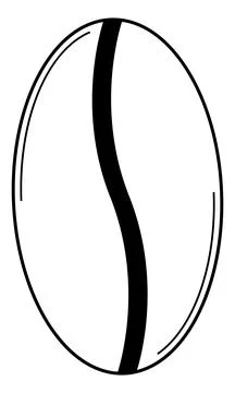 Hand drawn coffee bean. Product for making an invigorating drink. Outline Stock Illustration