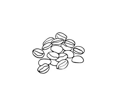 Hand-drawn coffee beans Stock Illustration