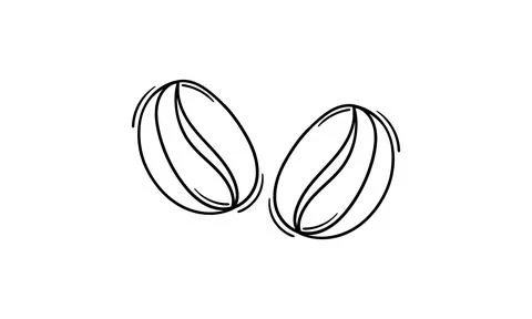 Hand drawn coffee beans Stock Illustration