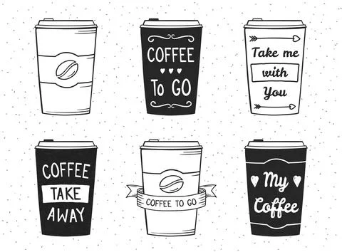 Hand Drawn Coffee Cups Stock Illustration