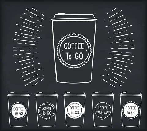 Hand Drawn Coffee Cups Illustrazione stock