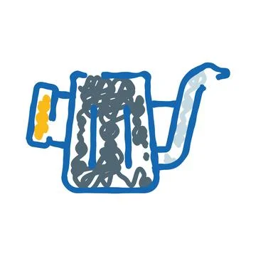 Hand drawn coffee kettle with doodle style Stockillustratie