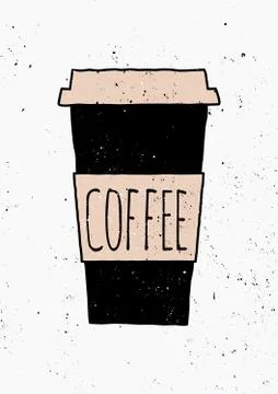 Hand Drawn Coffee Poster Stock Illustration
