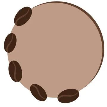 Hand drawn coffee round circle frame shape illustration with arabica african Stock Illustration