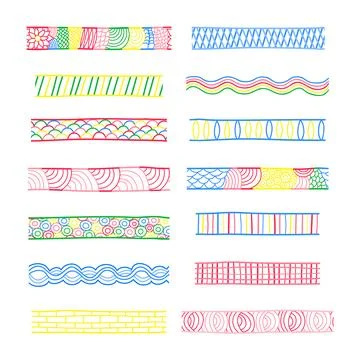 Hand drawn collection of brushes. Illustrazione stock