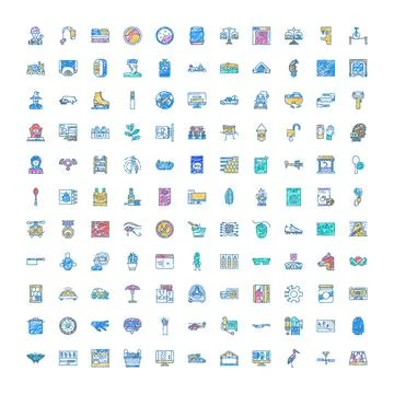 Hand drawn collection of varied vector icons Ilustración de archivo