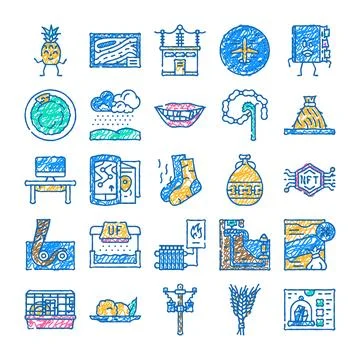 Hand drawn collection of varied vector doodles イラスト素材