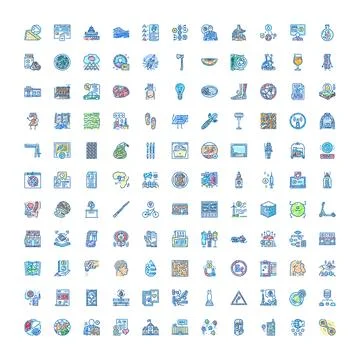 Hand drawn collection of varied vector icons Stock Illustration