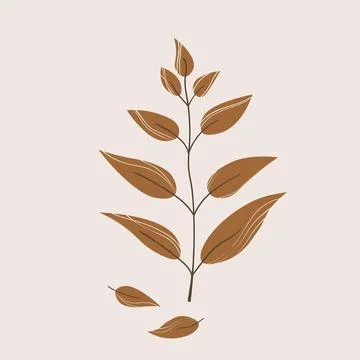 Hand drawn color leaf. Cute isolated element. Modern floral compositions. Tropic イラスト素材