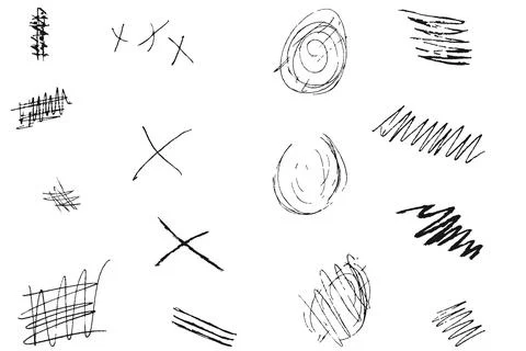 Hand Drawn Color Scribble Marks Set Stock Illustration