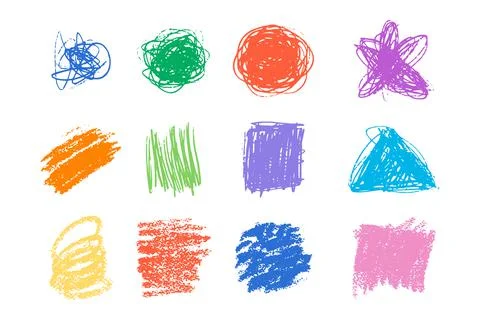 Hand Drawn Color Sketch Patterns Stock Illustration