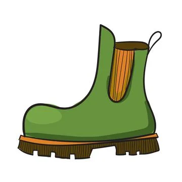 Hand drawn color vector boot. Stock Illustration