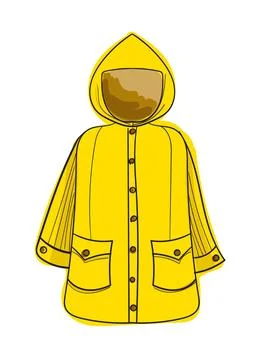 Hand drawn color vector coat. Stock Illustration