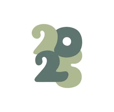 Hand drawn color vector number text 2025. Happy New Year Christmas greeting.. Illustrazione stock