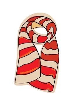 Hand drawn color vector scarf. Stock Illustration