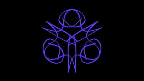 Hand drawn colored abstract animation with Doodle on black background pattern 6. Video stock 331583283