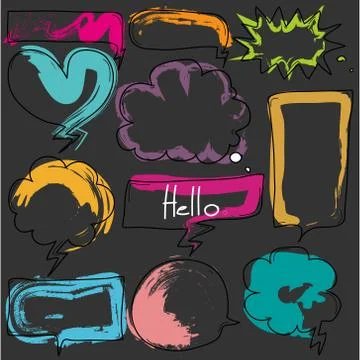 Hand Drawn Colorful Bubbles Set. Stock Illustration