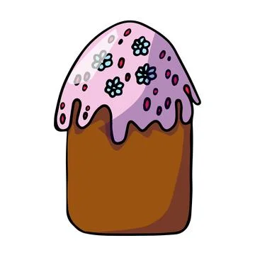 Hand drawn colorful Easter cake Stock Illustration