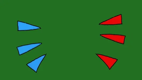 Hand-Drawn Colorful Triangle Burst Accents on Green Screen  Stock Footage 330467184