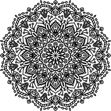 Hand drawn coloring mandala. Coloring book page. Stock Illustration