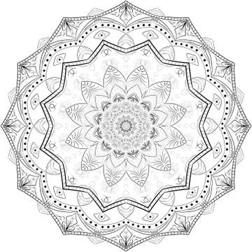 Hand drawn coloring mandala Stock-Illustration