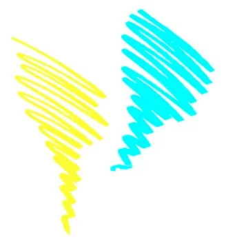 Hand-drawn coloured scribbles Illustrazione stock