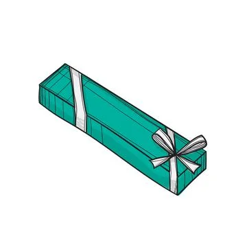 Hand-drawn coloured vector illustration of gift. Stock Illustration
