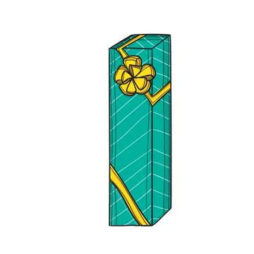 Hand-drawn coloured vector illustration of gift. Stock Illustration