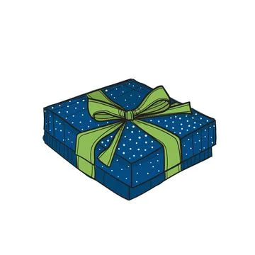 Hand-drawn coloured vector illustration of gift. Stock Illustration