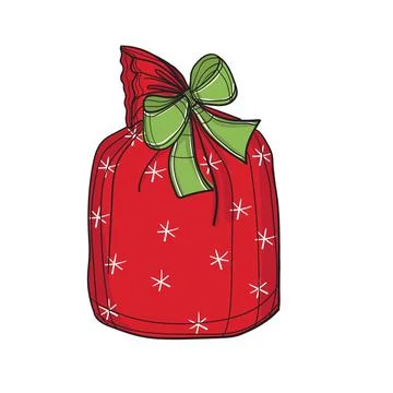 Hand-drawn coloured vector illustration of gift. Stock Illustration