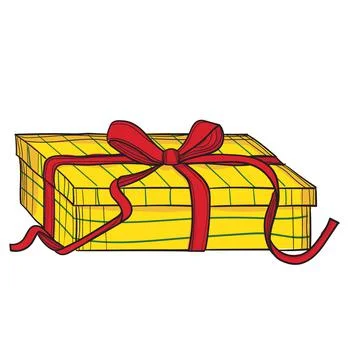 Hand-drawn coloured vector illustration of gift. Stock Illustration