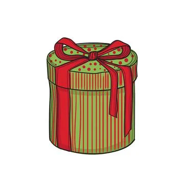 Hand-drawn coloured vector illustration of gift. Stock Illustration