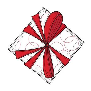 Hand-drawn coloured vector illustration of gift. Stock Illustration