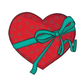 Hand-drawn coloured vector illustration of gift. Stock Illustration