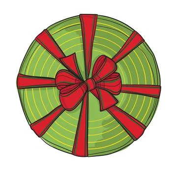 Hand-drawn coloured vector illustration of gift. Stock Illustration