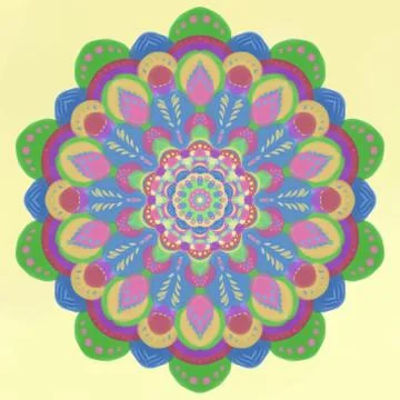 Hand drawn colourful mandala Stock-Illustration