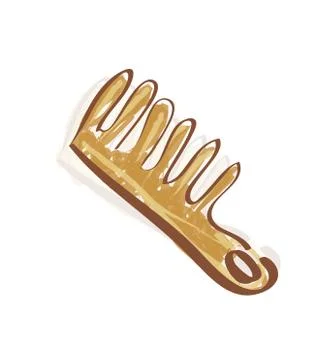 Hand drawn comb isolated on white Stock Illustration