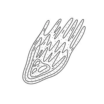 Hand drawn comet icon in doodle style. Cartoon comet vector icon for web desi Stock Illustration