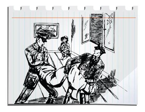 Hand drawn comic Stock Illustration