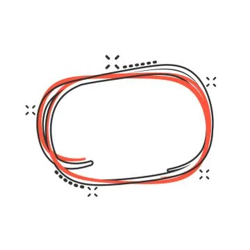 Hand drawn comic scribble circles line sketch. Vector circular scribble doodl Illustrazione stock