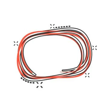 Hand drawn comic scribble circles line sketch. Vector circular scribble doodl Illustrazione stock