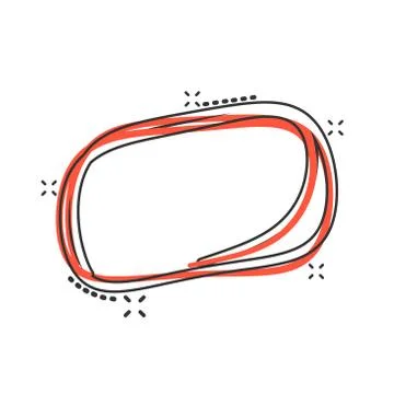 Hand drawn comic scribble circles line sketch. Vector circular scribble doodl Illustrazione stock