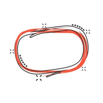 Hand drawn comic scribble circles line sketch. Vector circular scribble doodl Illustrazione stock