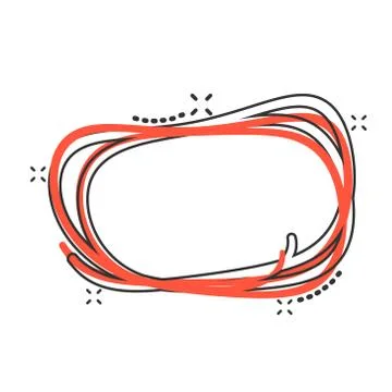 Hand drawn comic scribble circles line sketch. Vector circular scribble doodl Illustrazione stock