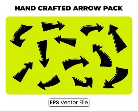 Hand drawn comic style directional arrows vector collection Stock Illustration