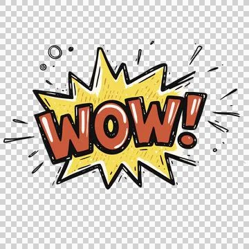 Hand drawn comic style WOW Illustrazione stock
