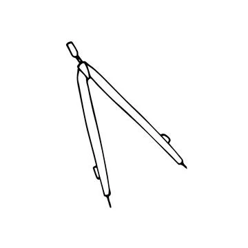 Hand drawn compass divider Stock Illustration