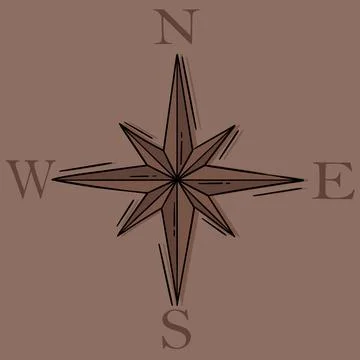 Hand drawn compass illustration Stock Illustration