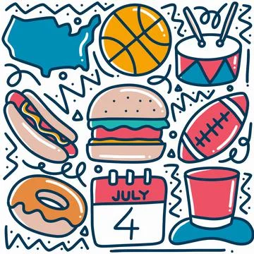 Hand drawn competition doodle set Stock Illustration