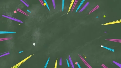 Hand drawn confetti speed lines: blackboard 動画素材 310594353